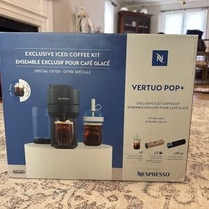 Nespresso 25.4 oz Espresso Maker Machine Compact Iced Coffee Kit Vertuo Pop
